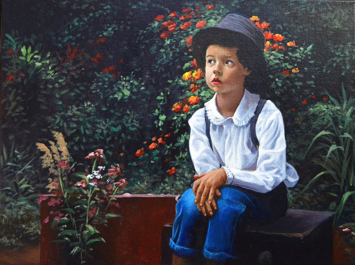 Portrait of a Sitting Boy – Acrylic Painting Tutorial